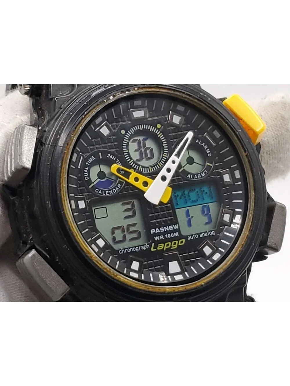 Lapgo PLG-1002AD Watch Mens New Battery Analog Digital 48mm Please Read